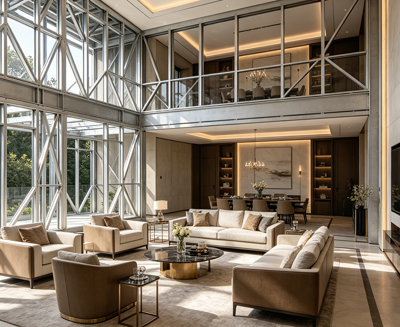 Steel Structure Villa - Luxury Prefabricated Steel Frame Home