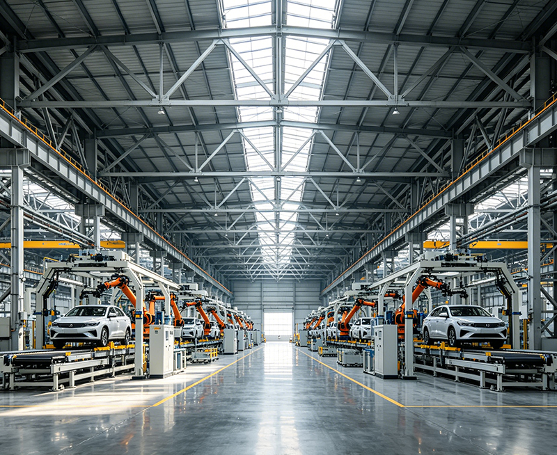 Double - Span Steel Structure Workshop Building